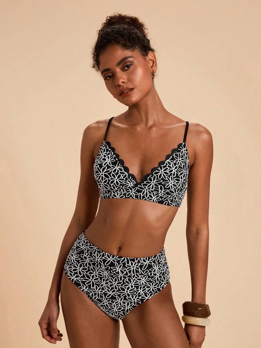 SHEIN DWUCZĘŚCIOWY STRÓJ KĄPIELOWY S09__L