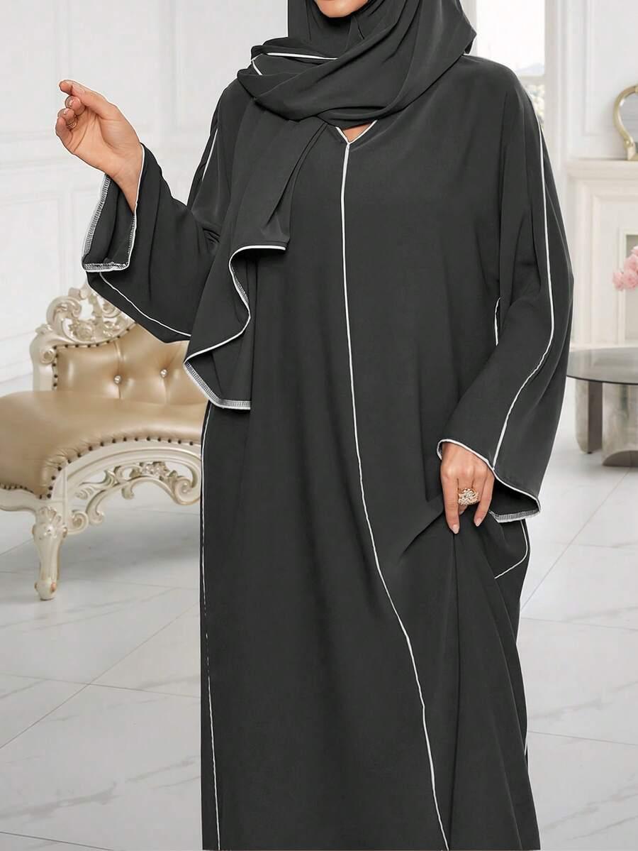 SHEIN CZARNA MAXI SUKIENKA SZAL KOMPLET S06__OS