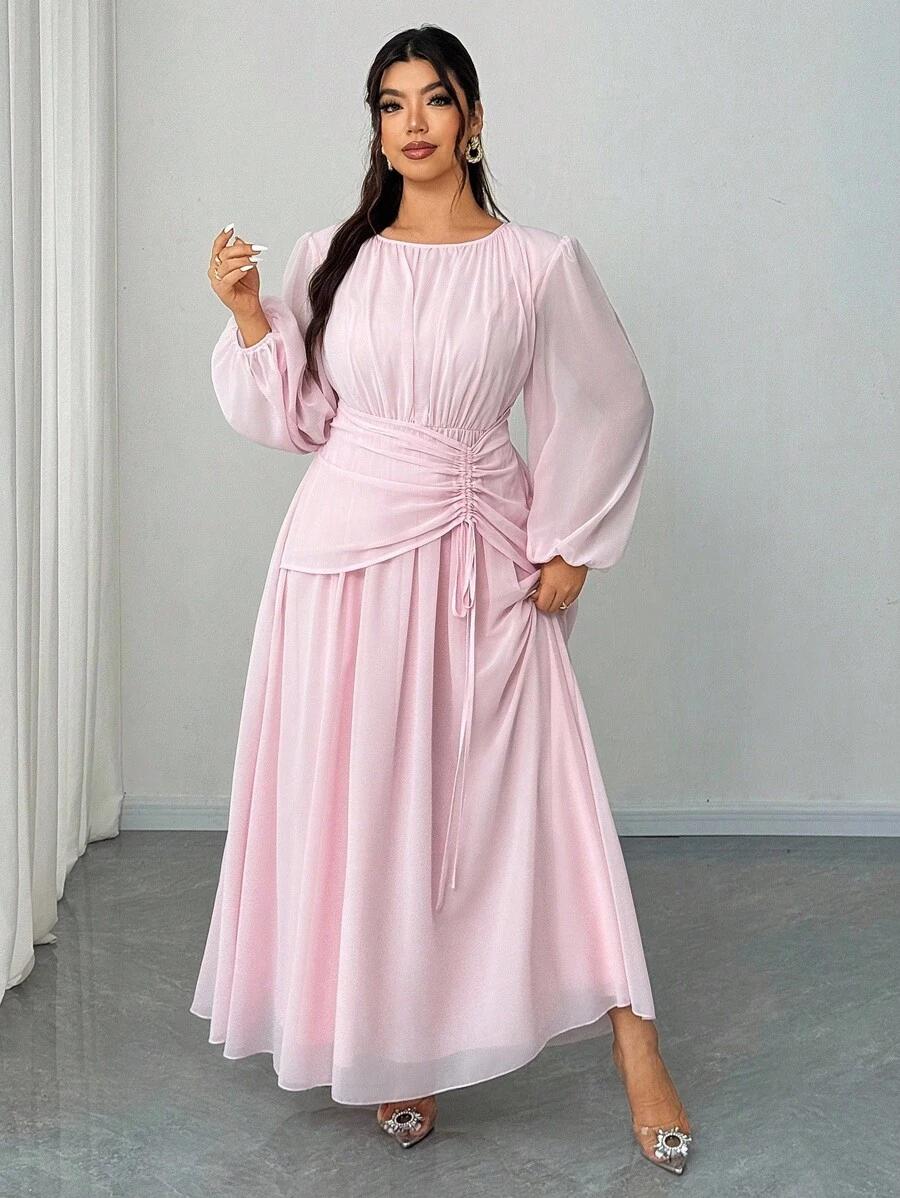 SHEIN RÓŻOWA MAXI SUKIENKA S06__48