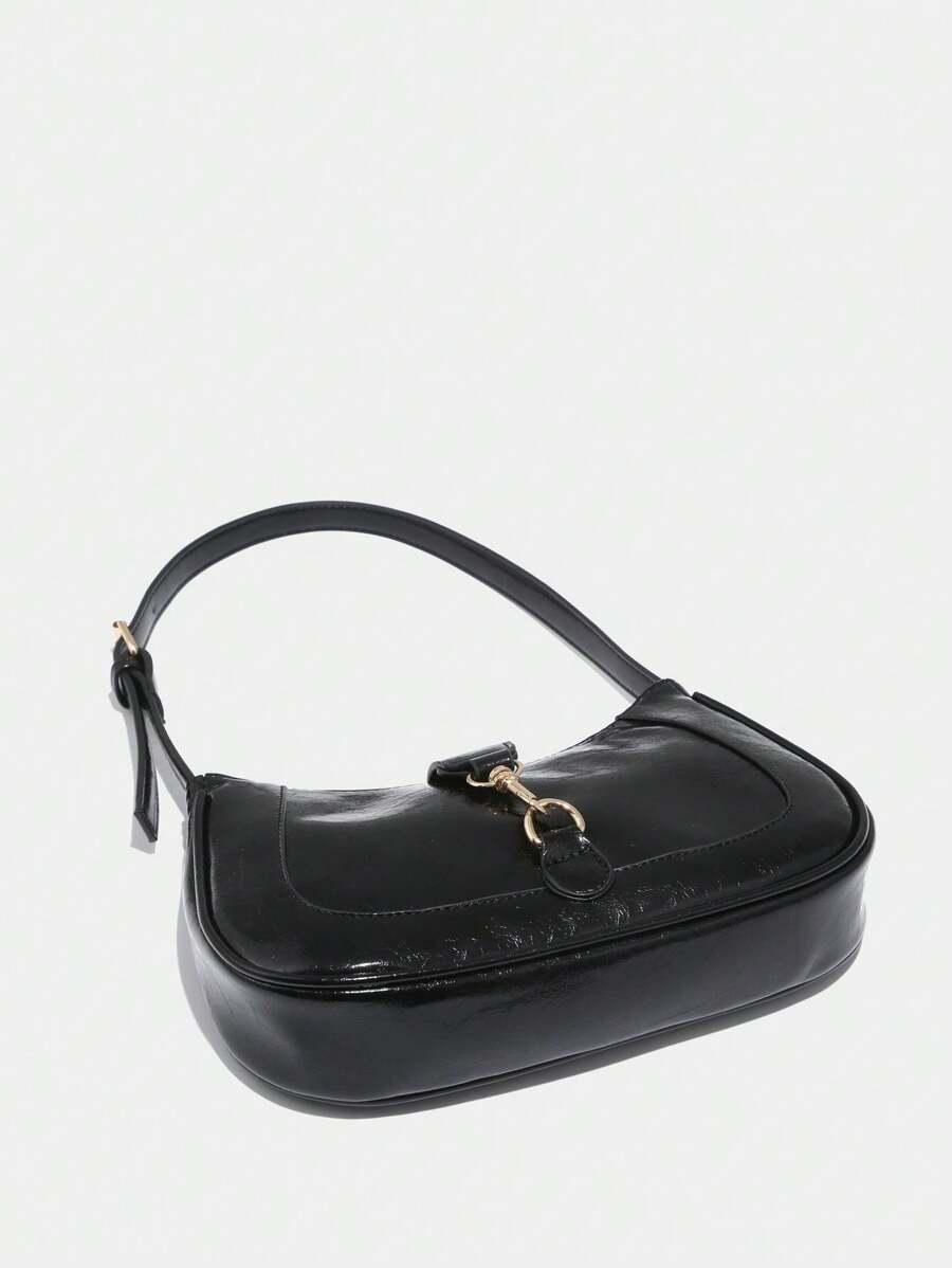 SHEIN CZARNA TOREBKA IMITACJA SKÓRY S07__5X15X27CM