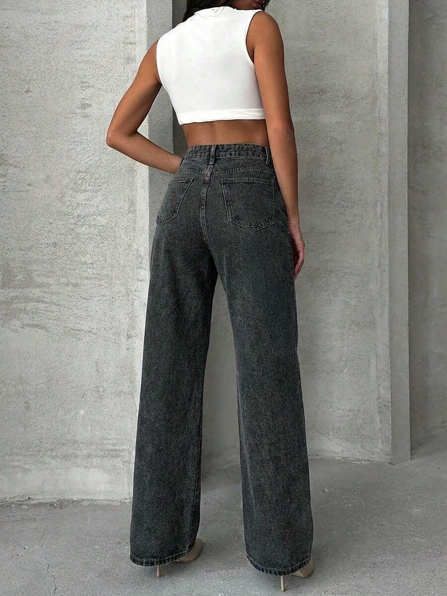 EURMUSE CZARNE SPODNIE JEANS S06__L