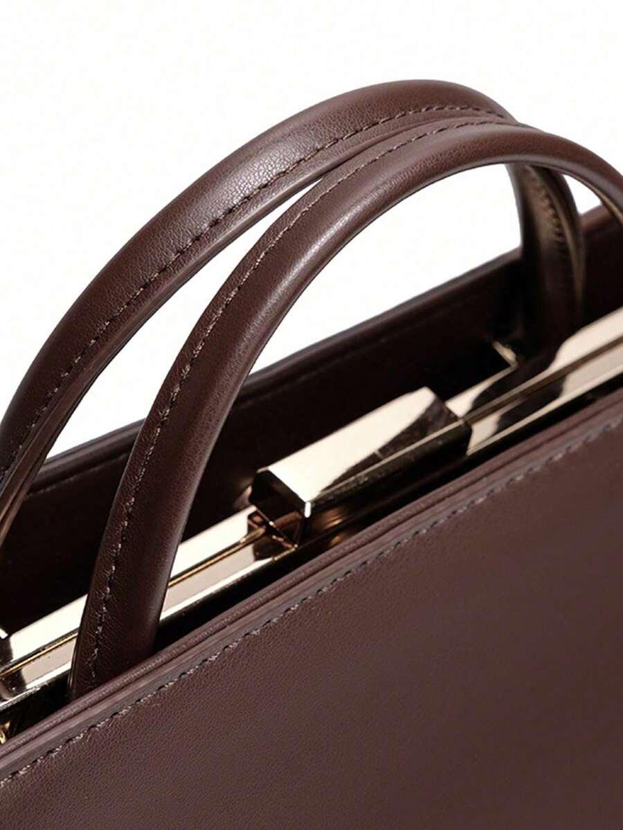 SHEIN BRĄZOWA TOREBKA IMITACJA SKÓRY S07__28.5X11X12CM