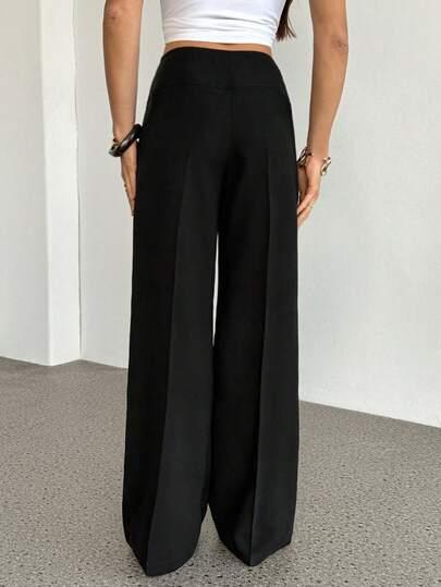 SHEIN CZARNE PROSTE SPODNIE S06__L