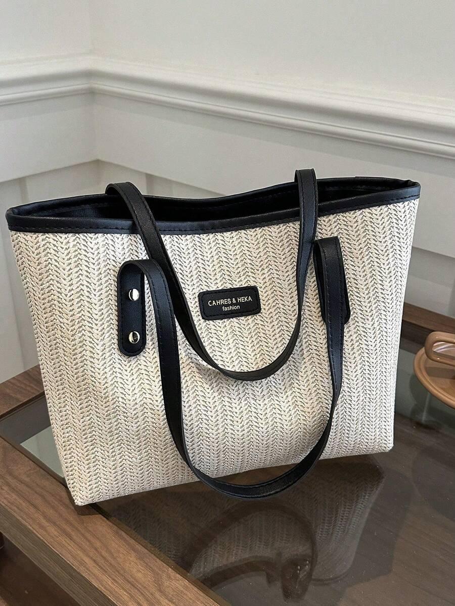 SHEIN KLASYCZNA SŁOMKOWA TOREBKA S07__25X30CM