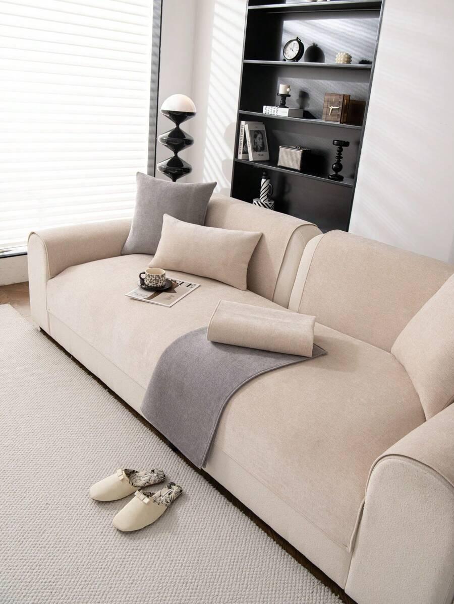 SHEIN BEŻOWA NARZUTA NA KANAPĘ S07__70X70