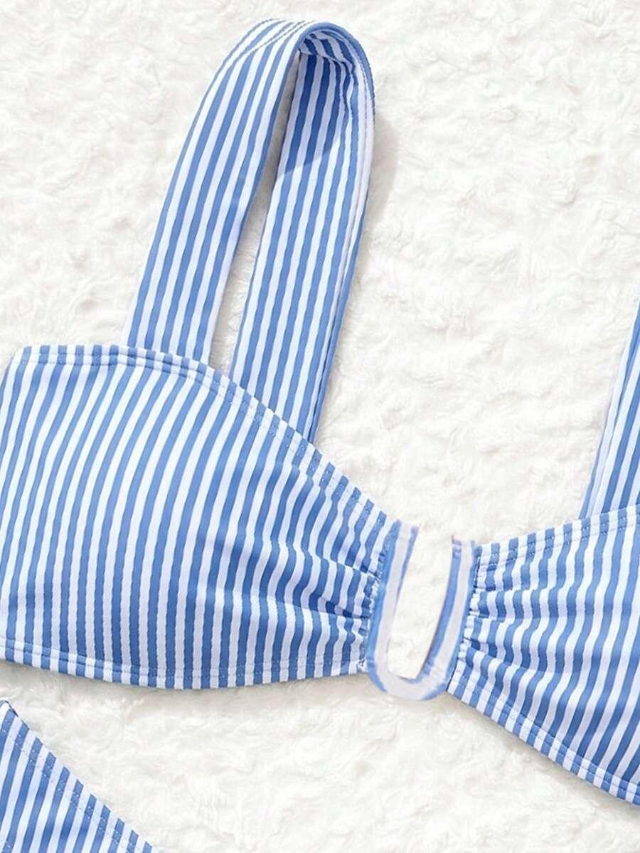 SHEIN STRÓJ KĄPIELOWY DWUCZĘŚCIOWY PASKI S09__M