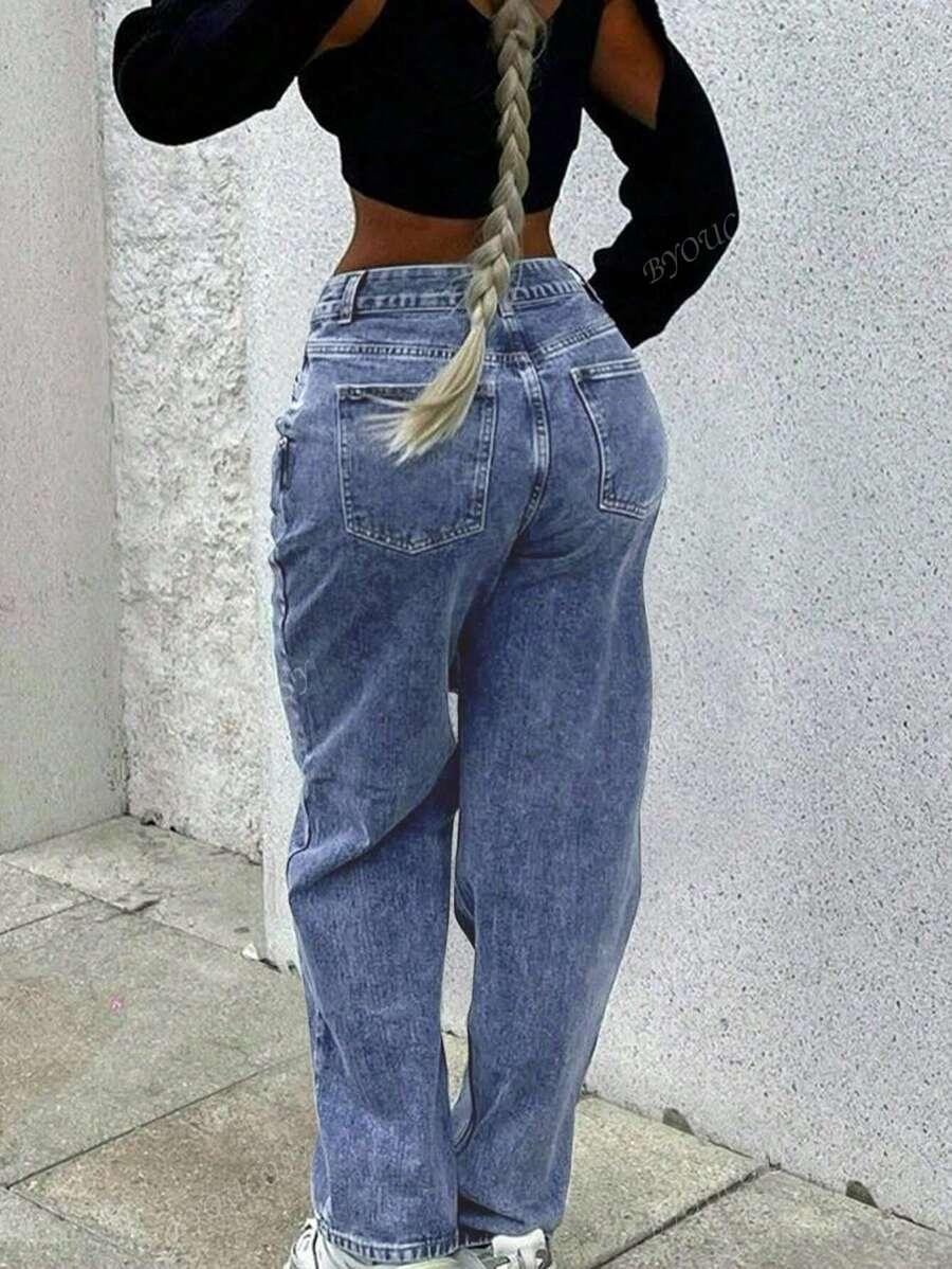 SHEIN SPODNIE JEANS WYSOKI STAN S06__XL