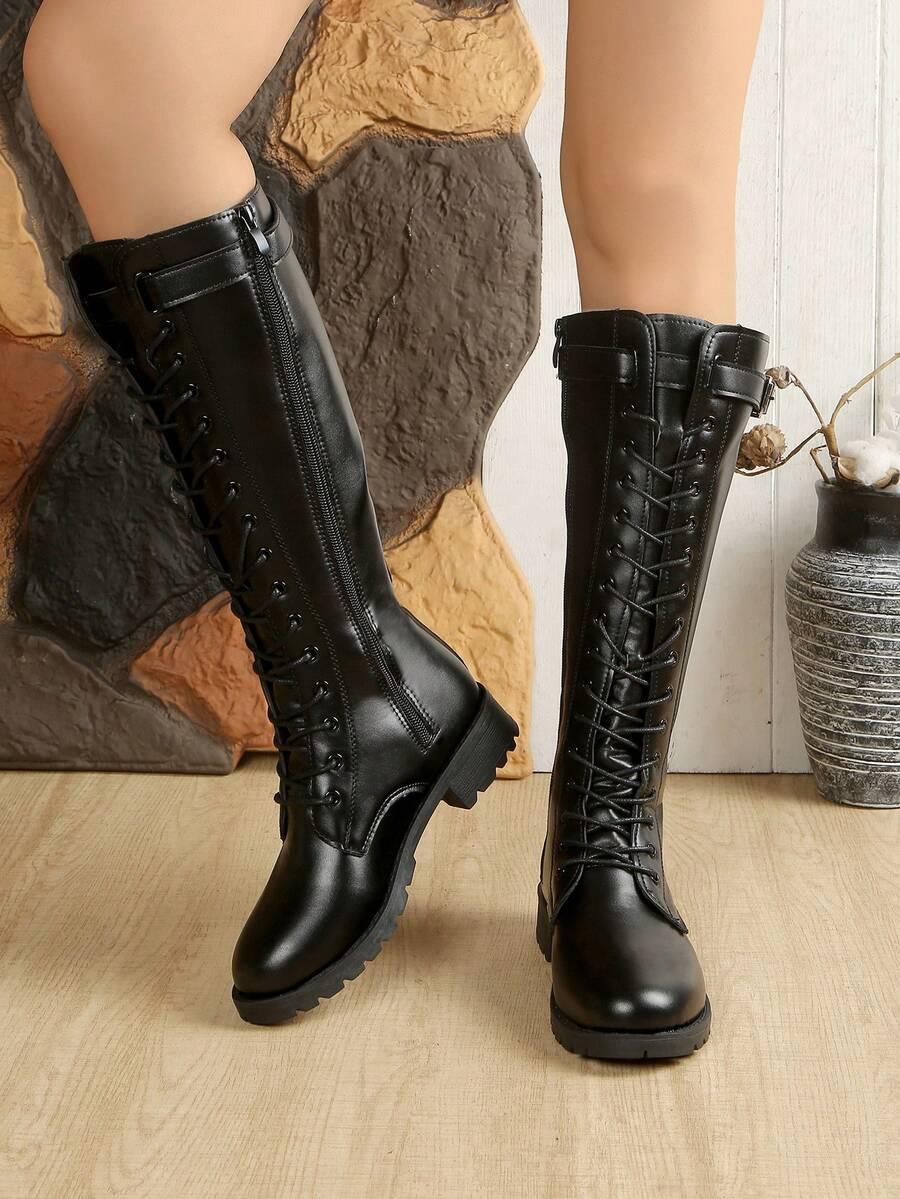 SHEIN CZARNE KOZAKI ZAMEK W01__36,5