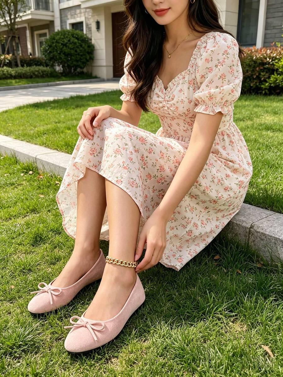 SHEIN RÓŻOWE BALERINY KOKARDA S06__38