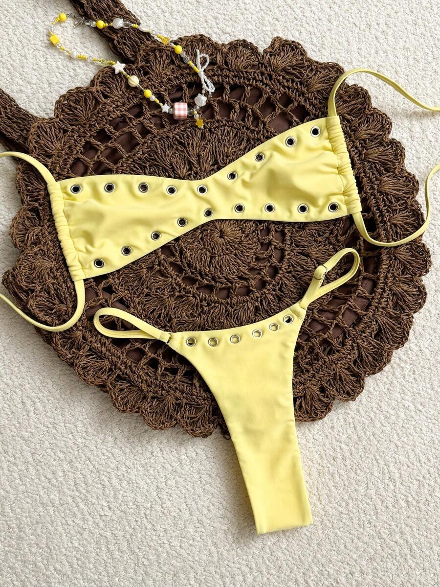 SHEIN ŻÓŁTY DÓŁ OD STROJU KĄPIELOWEGO S09__S