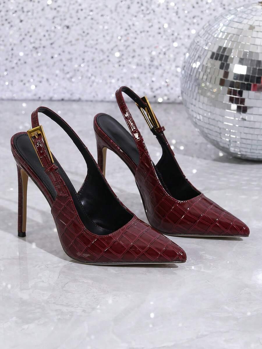 SHEIN BORDOWE CZÓŁENKA NA SZPILCE S06__37