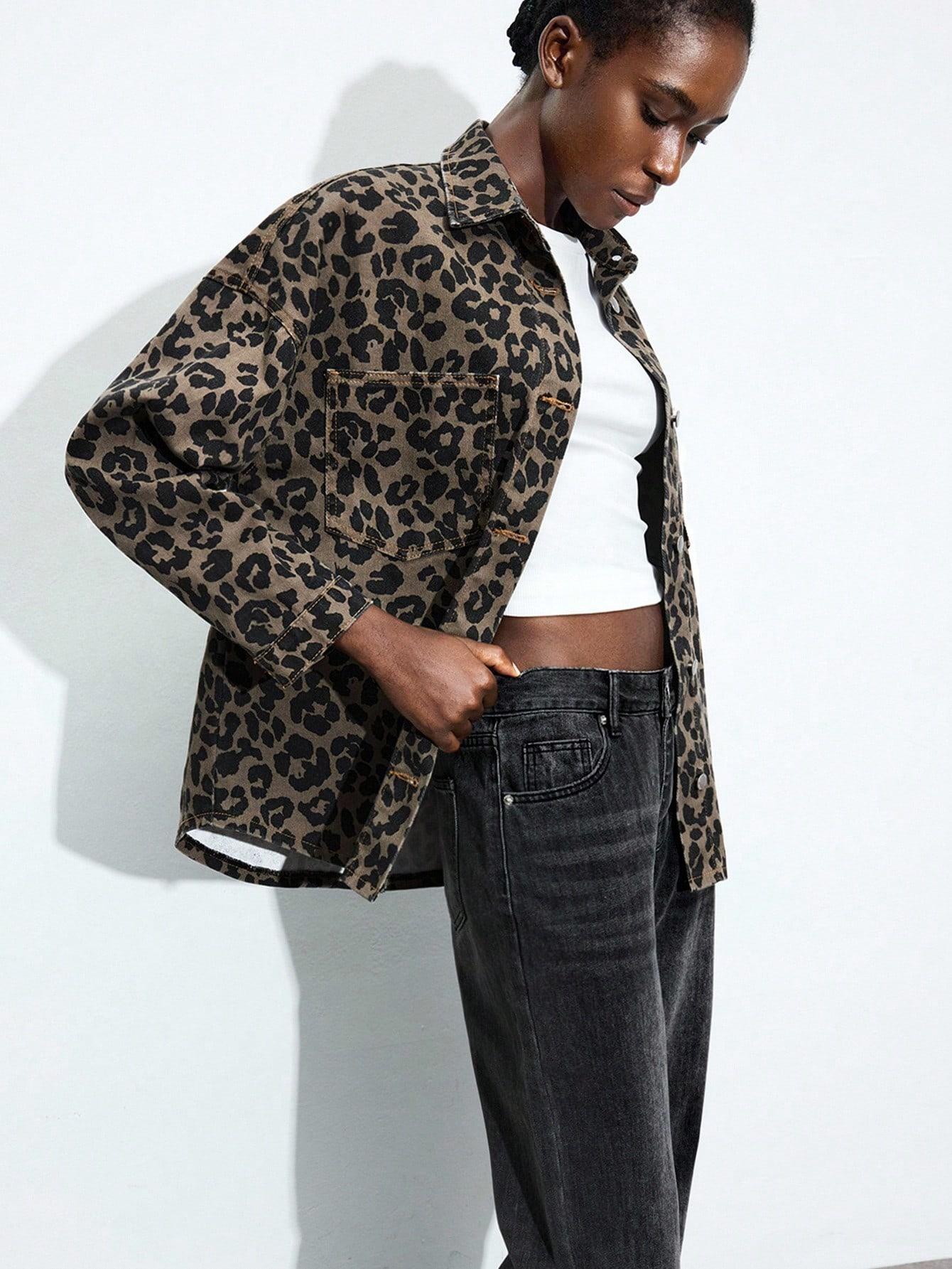 SHEIN KURTKA JEANS ANIMAL PRINT S06__M