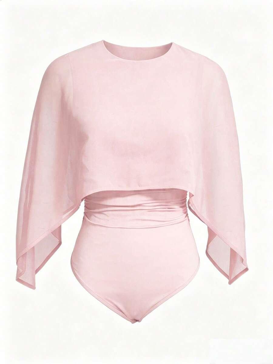 SHEIN RÓŻOWE BODY MARSZCZENIE PK01__S
