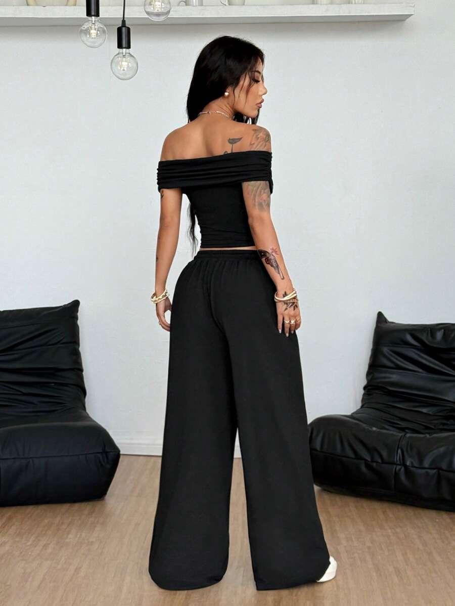 COOLANE CZARNY TOP ODKRYTE RAMIONA S06__XL