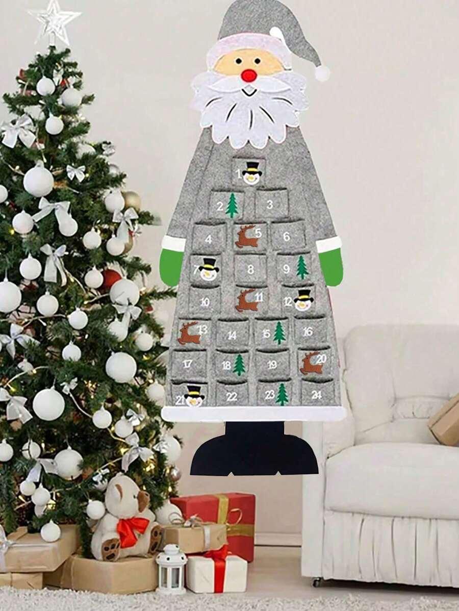 SHEIN KALENDARZ ADWENTOWY MIKOŁAJ FILC KIESZENIE WZORY BDD__115X45
