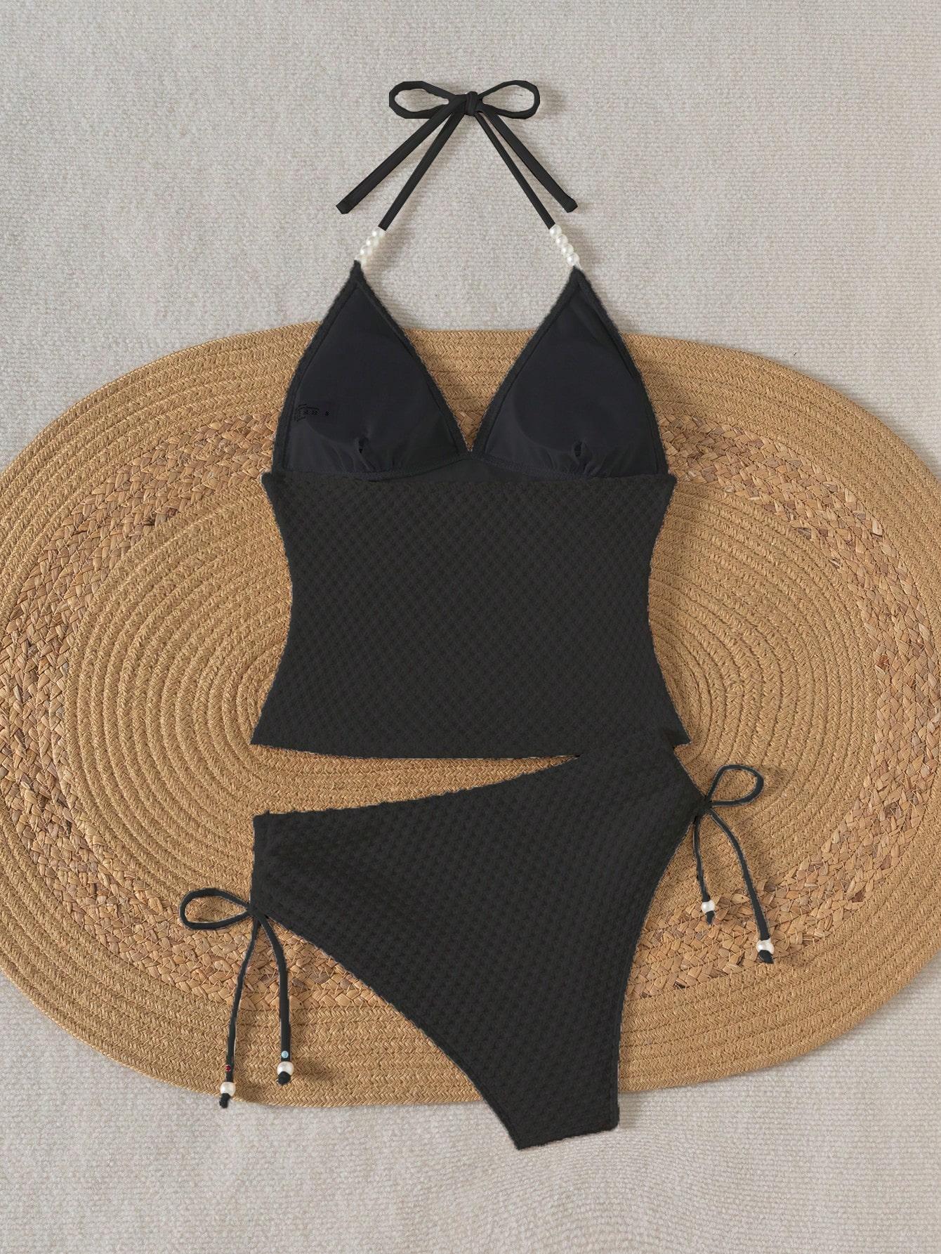 SHEIN CZARNA GÓRA OD BIKINI S06__L