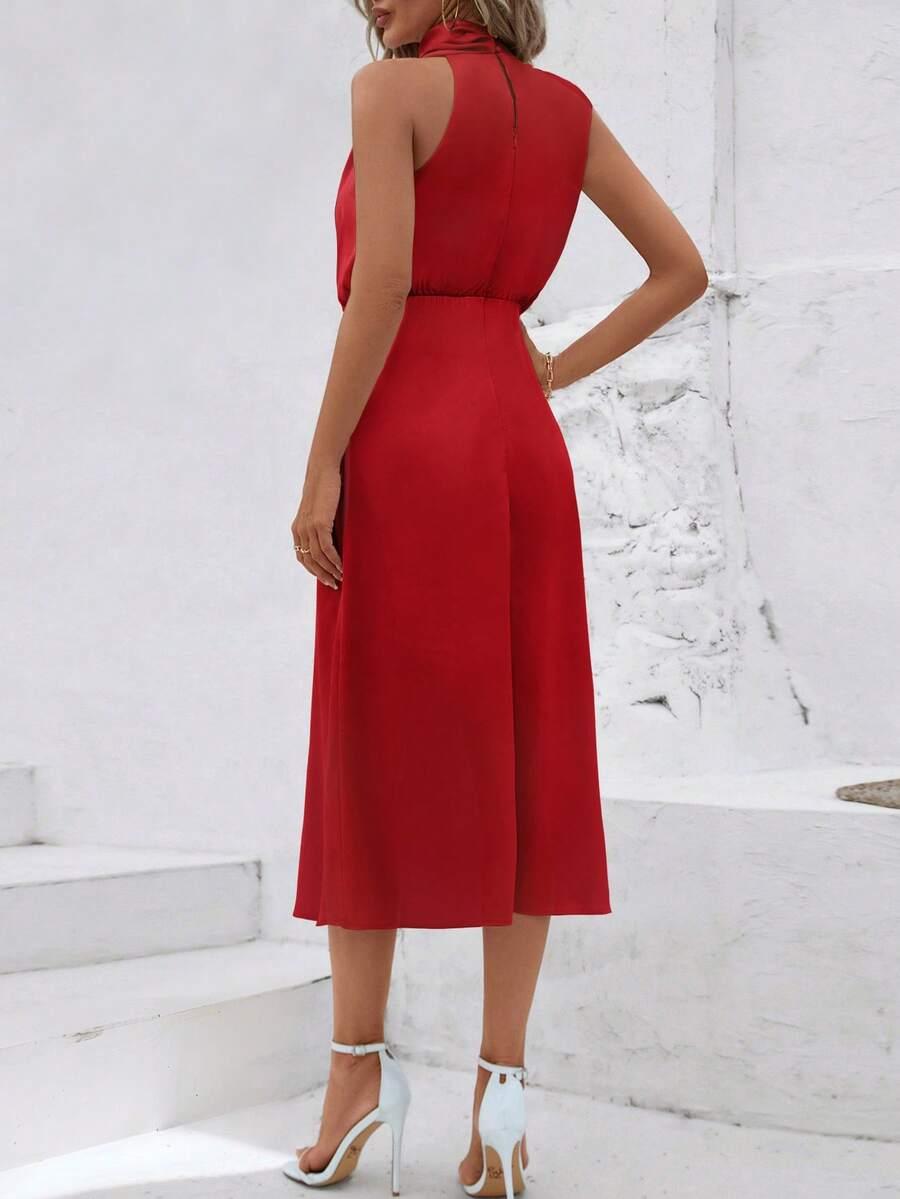 SHEIN CZERWONA SUKIENKA MARSZCZENIA S06__M