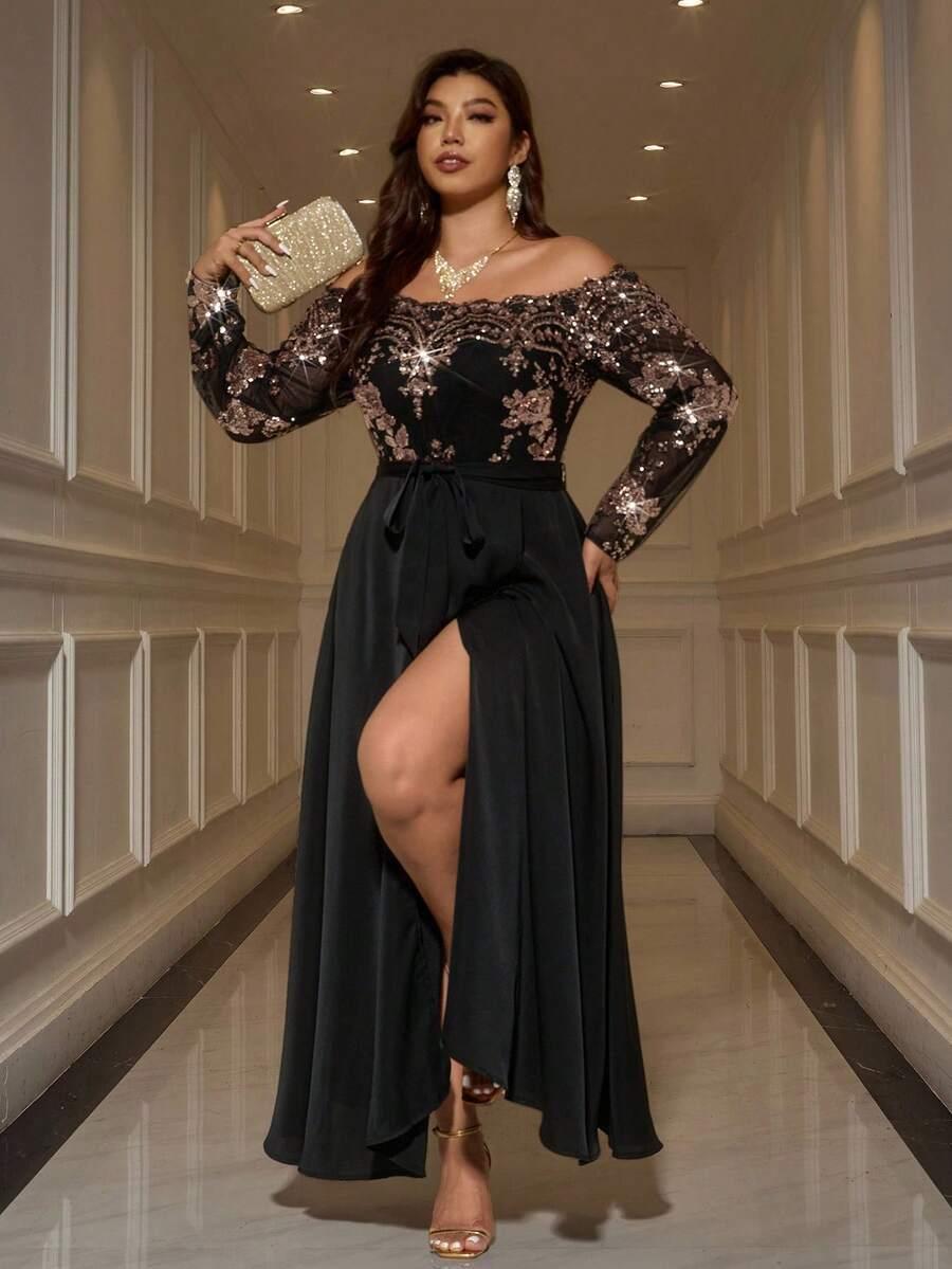 SHEIN CZARNA SUKIENKA ZDOBIENIE S06__46