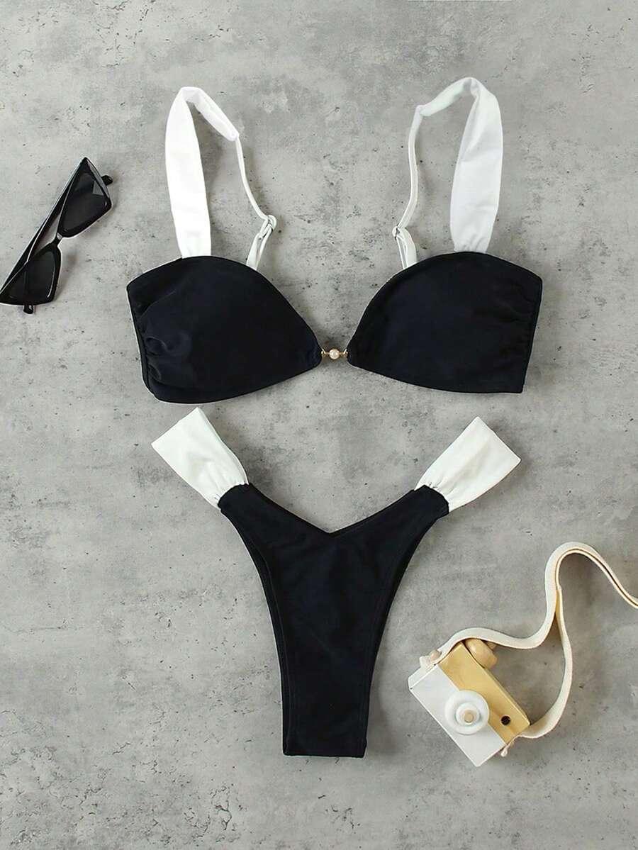 SHEIN DWUCZĘŚCIOWY STRÓJ KĄPIELOWY S09__L