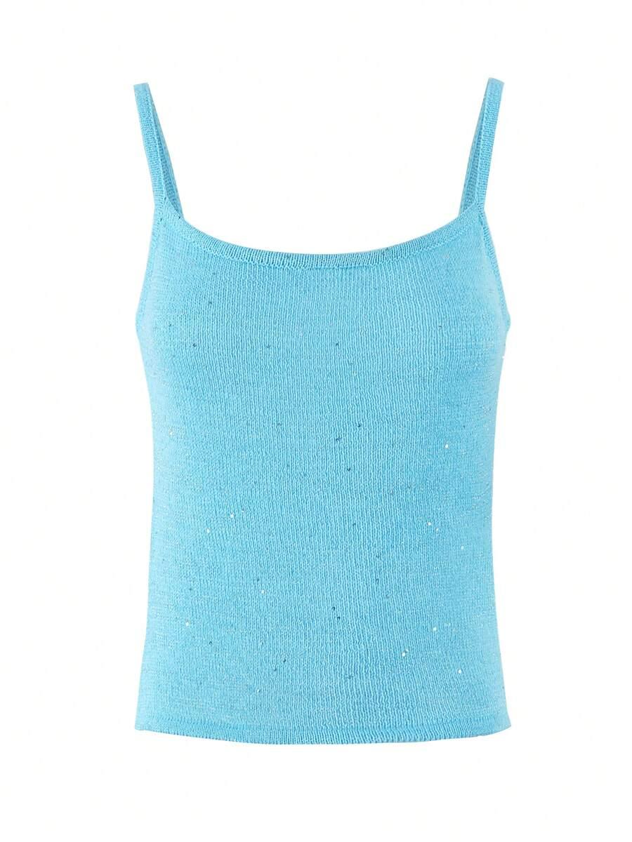SHEIN NIEBIESKI TOP NA RAMIĄCZKACH S06__L
