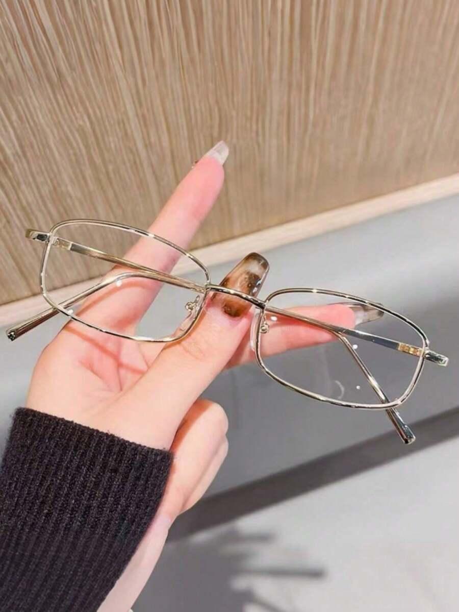SHEIN SREBRNE OKULARY ZERÓWKI S07