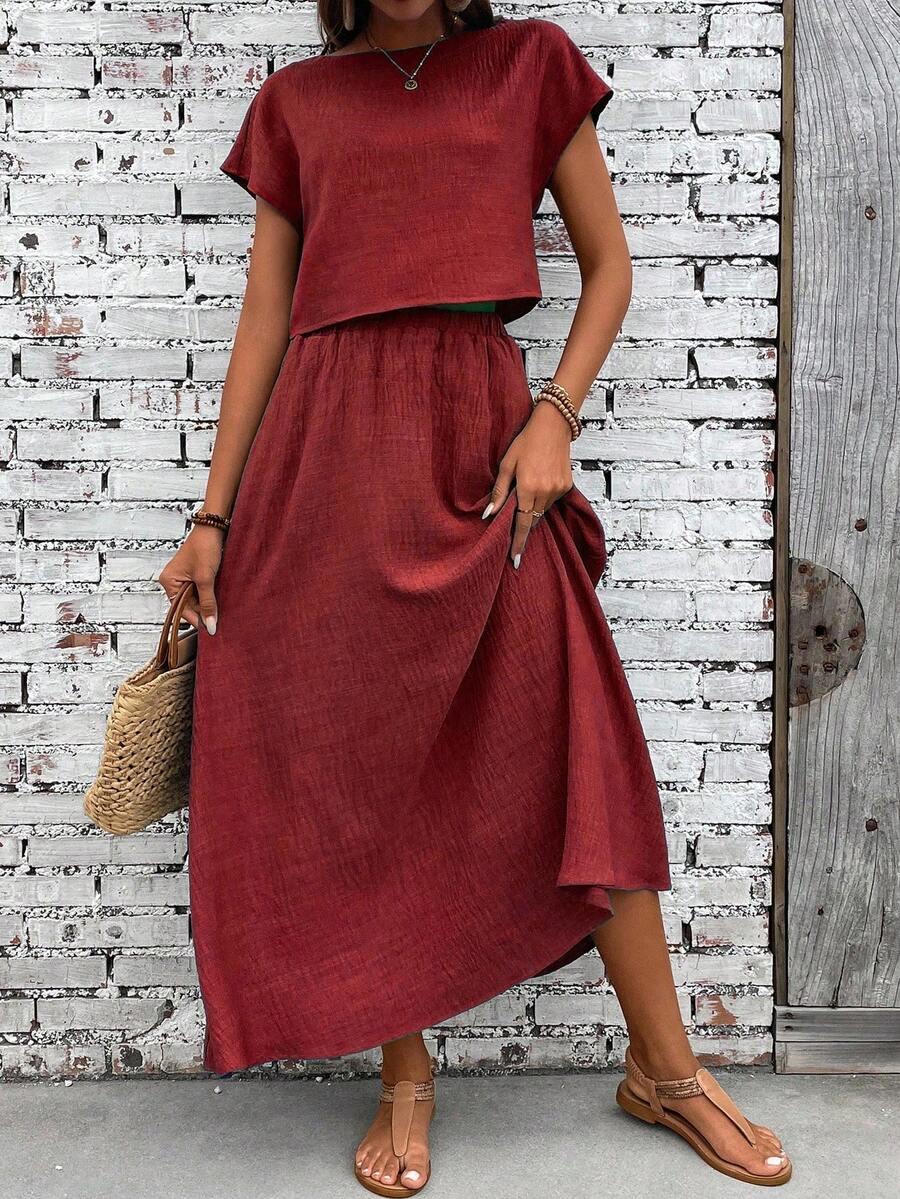 EMERY ROSE KOMPLET SPÓDNICA BLUZKA S06__XL
