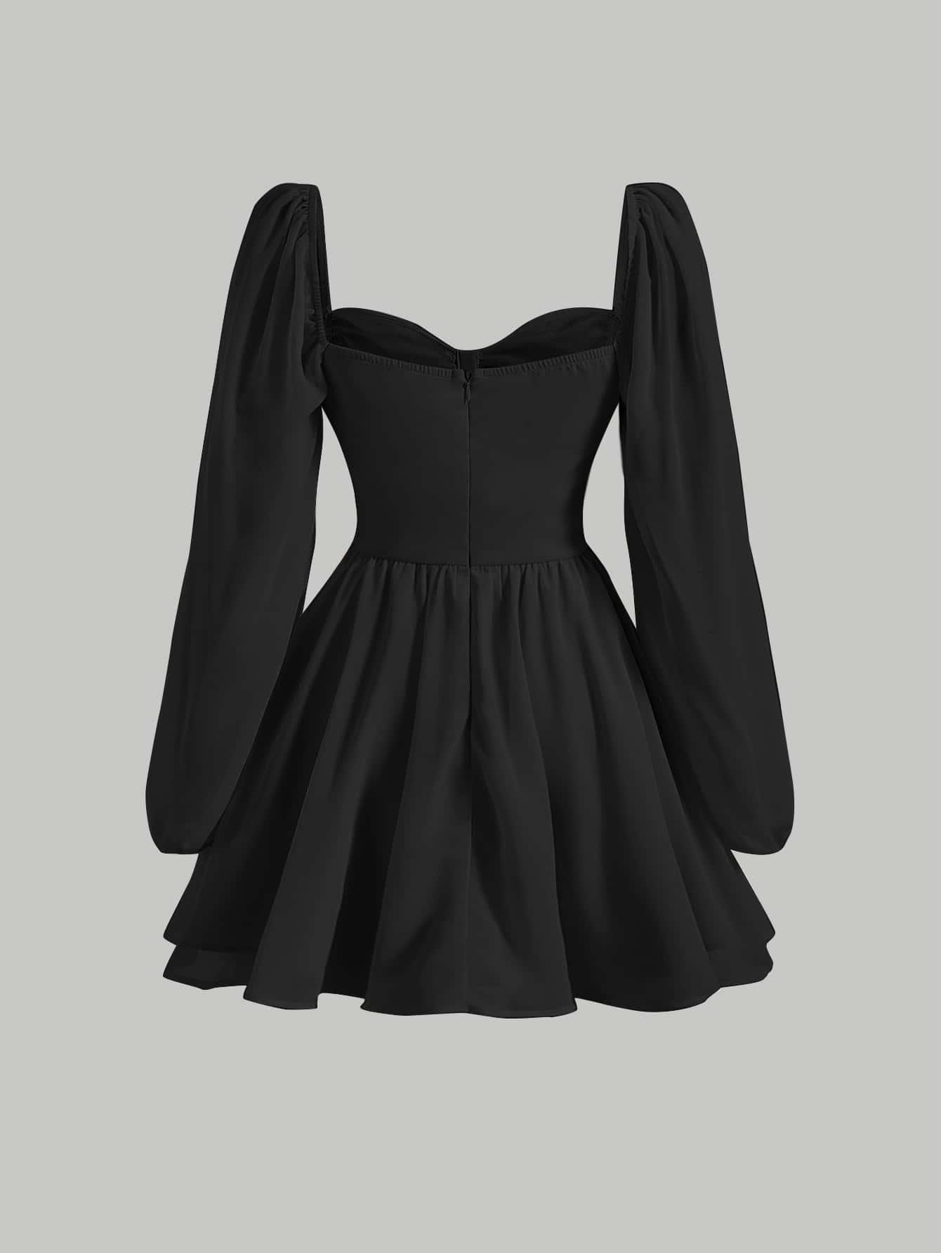 SHEIN CZARNA MINI SUKIENKA S06__XS