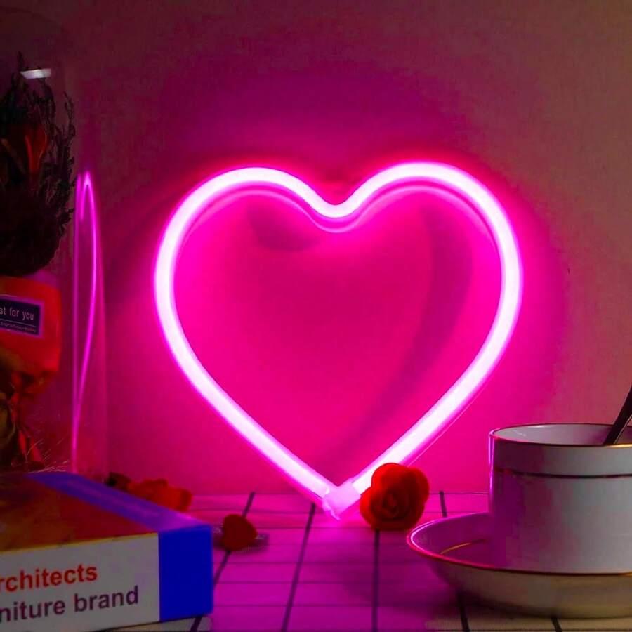 SHEIN OŚWIETLENIE DEKORACYJNE SERCE LED 19,6X19,6CM