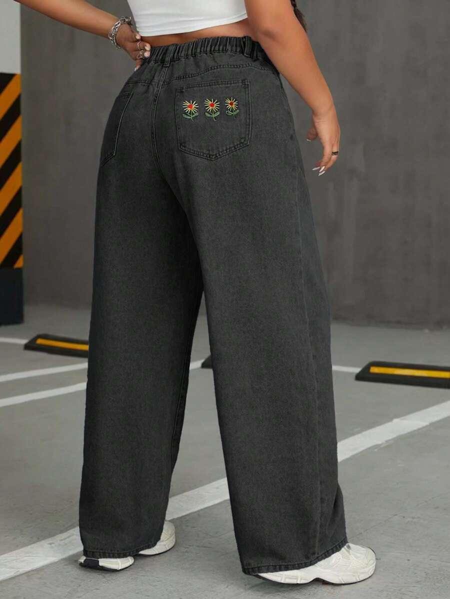 SHEIN CZARNE SPODNIE JEANS PROSTA NOGAWKA S06__46