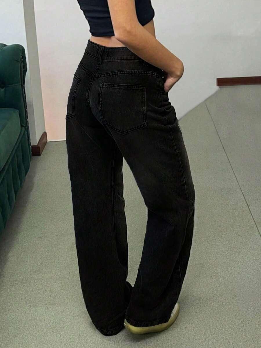 MYOURSA CZARNE SPODNIE JEANS S06__L