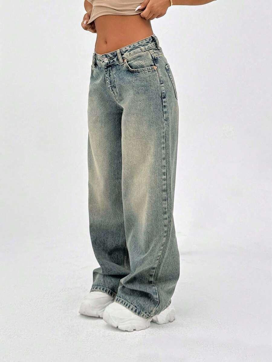 SHEIN SPODNIE JEANSOWE NISKI STAN S09__XS
