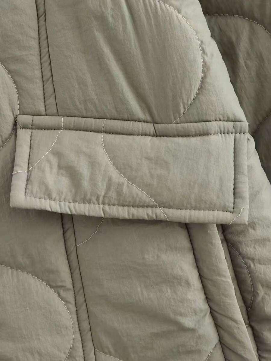 SHEIN ZIELONA PIKOWANA KURTKA GUZIKI W01__S