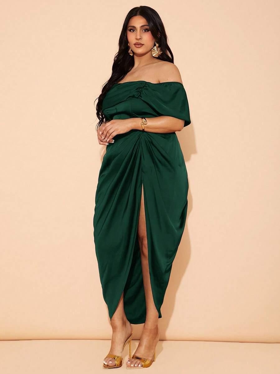SHEIN ZIELONA MIDI SUKIENKA S06__XXL