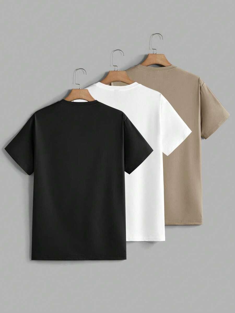 SHEIN T-SHIRT 3-PACK BASIC S06__L