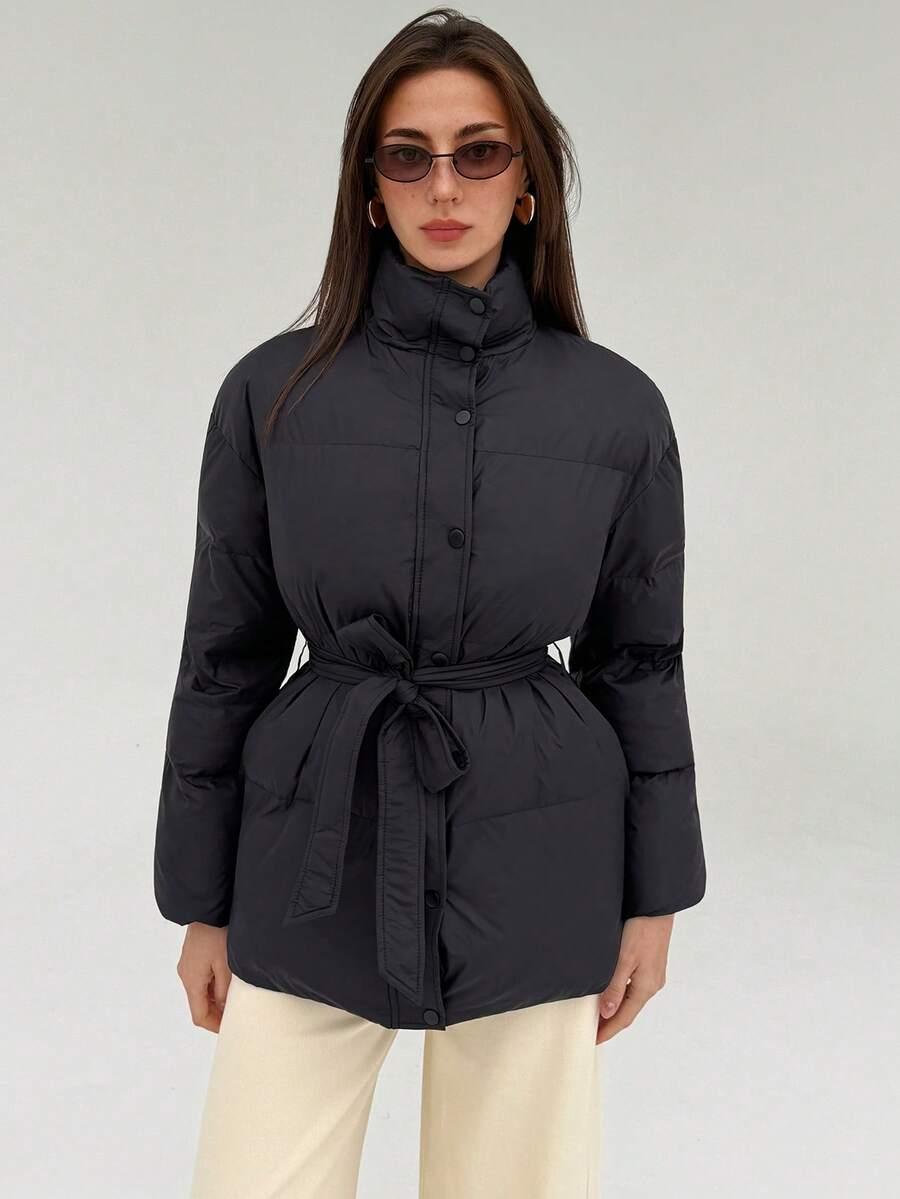 SHEIN CZARNA PIKOWANA KURTKA W01__L