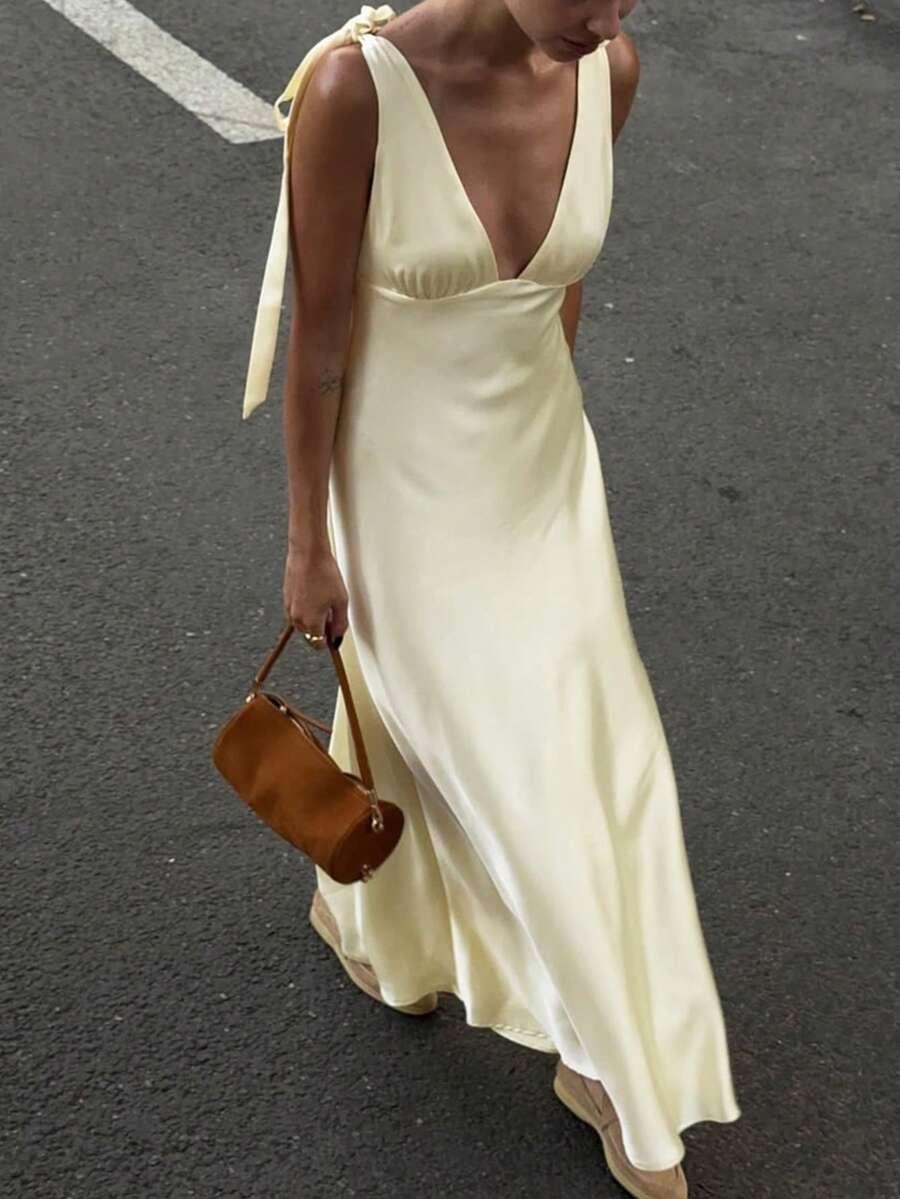 SHEIN MAXI SUKIENKA V-NECK S09__S