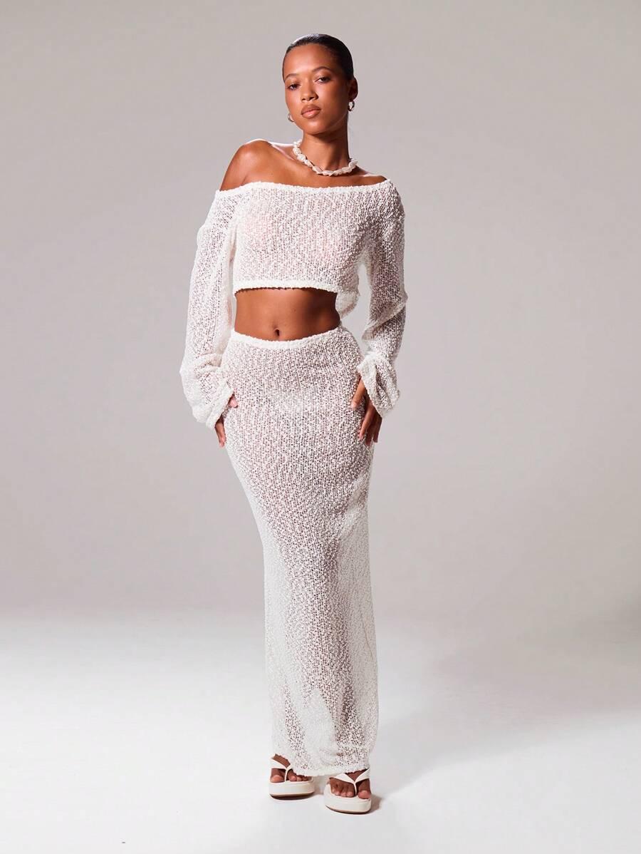 SHEIN BIAŁA MAXI SPÓDNICA S06__S