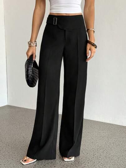 SHEIN CZARNE PROSTE SPODNIE S06__L