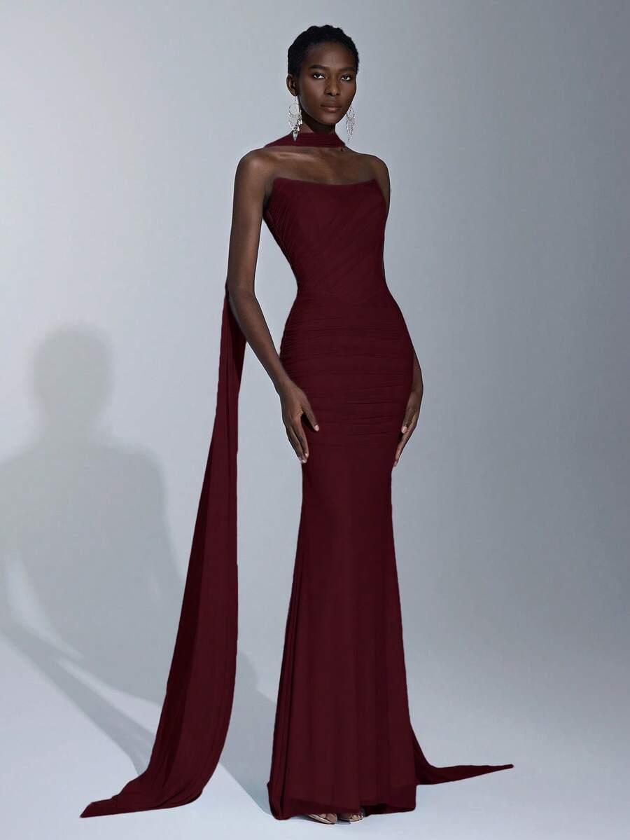 SHEIN BORDOWA MAXI SUKIENKA S06__XS