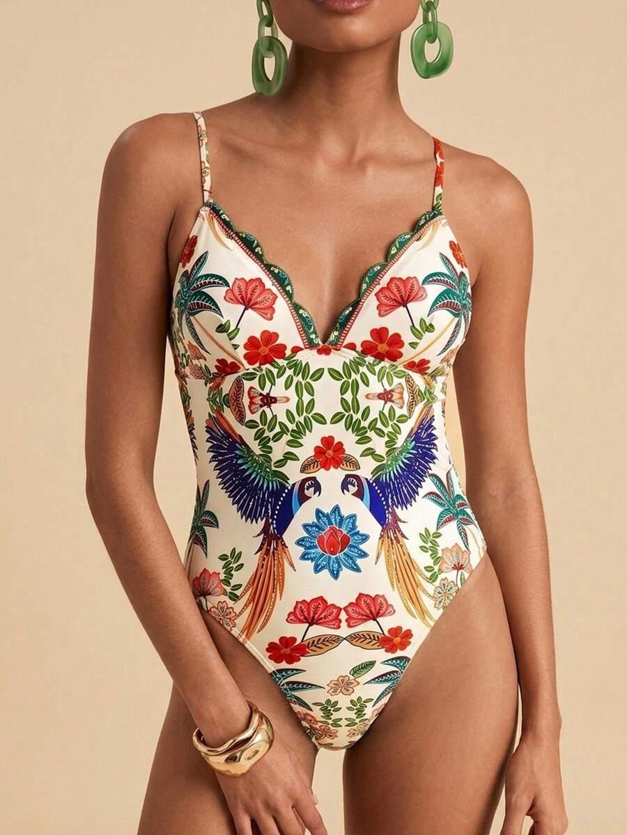 SHEIN JEDNOCZĘŚCIOWY STRÓJ KĄPIELOWY S09__L