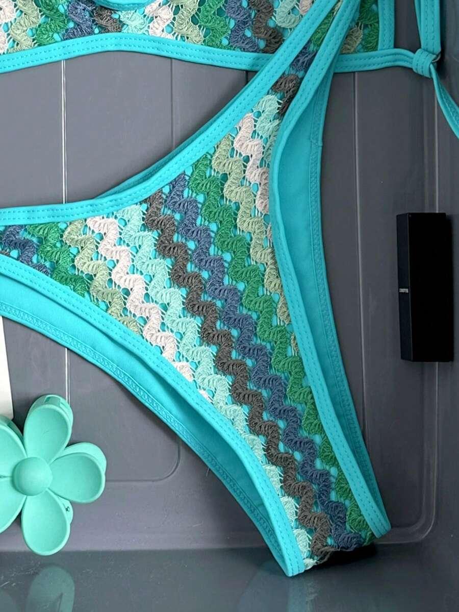 SWIM MOD DWUCZĘŚCIOWY AŻUROWY KOSTIUM BIKINI KOMPLET S09__S