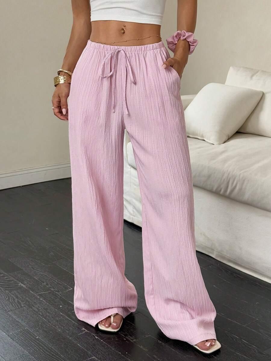 SHEIN RÓŻOWE SPODNIE CASUAL S06__S