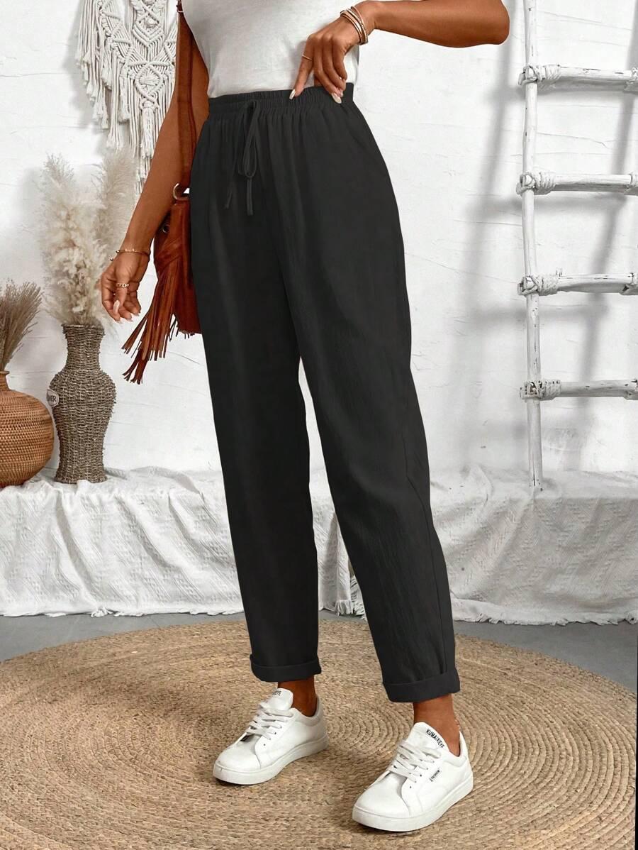 SHEIN CZARNE SPODNIE CASUAL S06__L