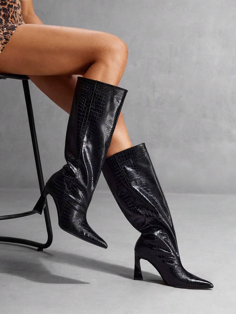 SHEIN CZARNE KOZAKI IMITACJA SKÓRY W01__40