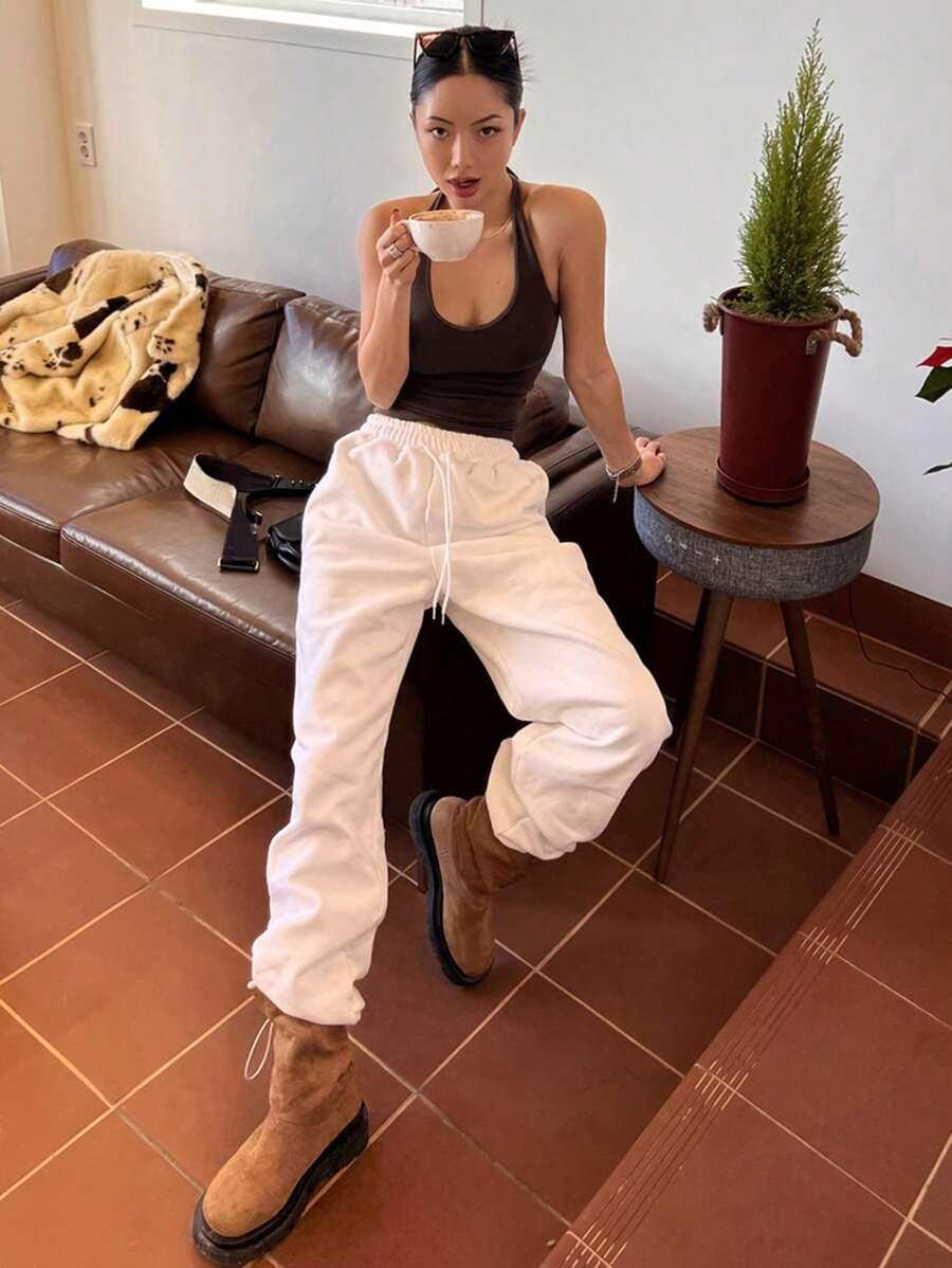 SHEIN BRĄZOWY TOP BEZ RĘKAWÓW S06__M