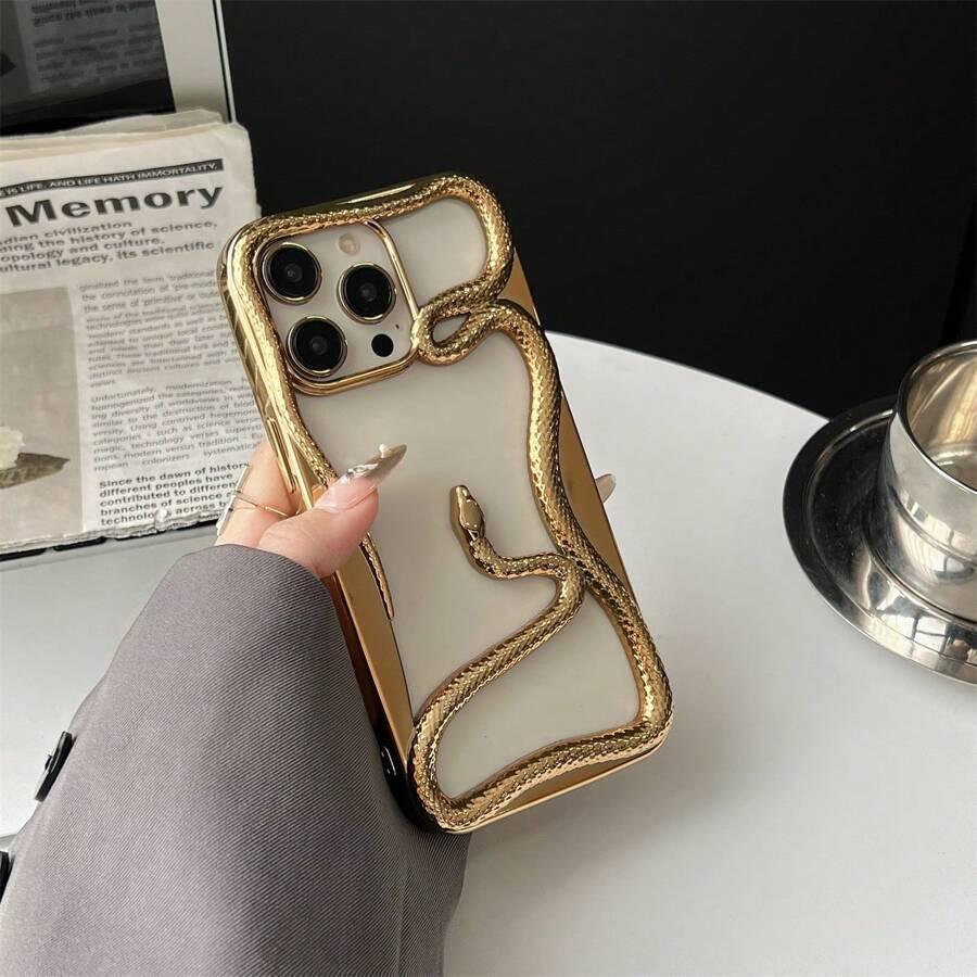 SHEIN ZŁOTE ETUI NA TELEFON IPHONE 14 S07