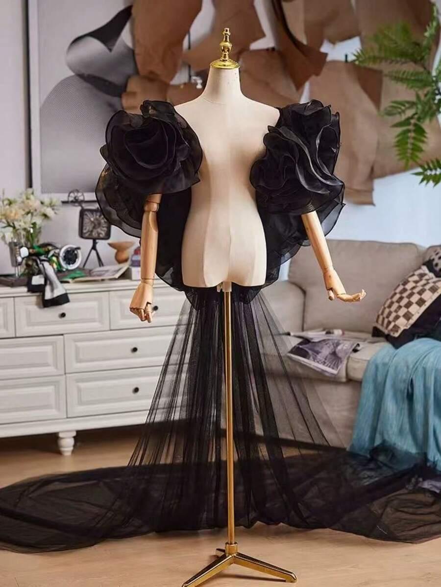 SHEIN CZARNY RĘKAW TREN S06__OS