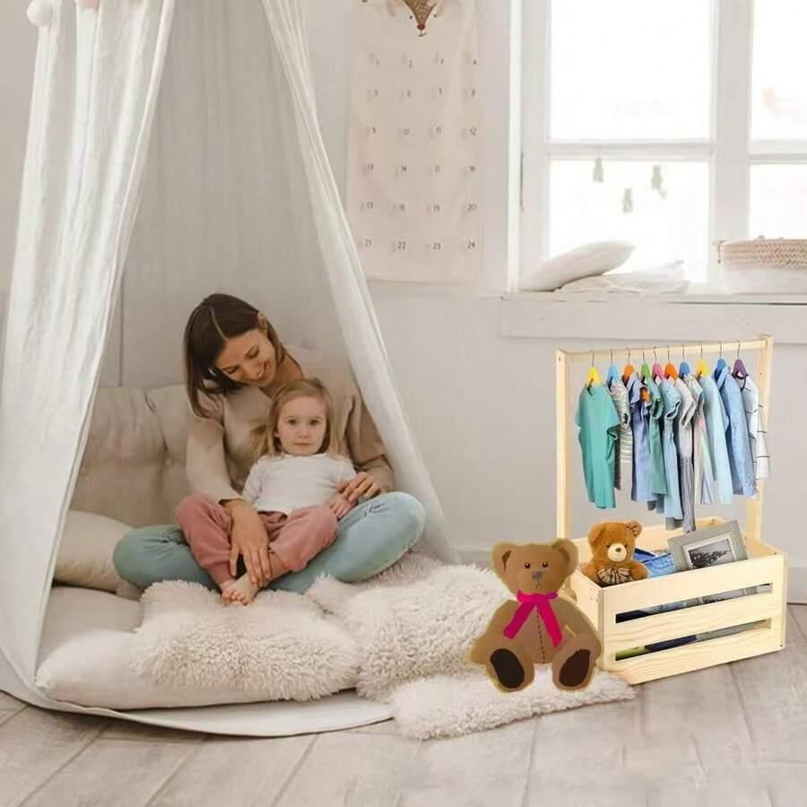 SHEIN BRĄZOWY DREWNIANY STOJAK S07__34,4X17X37,5X9