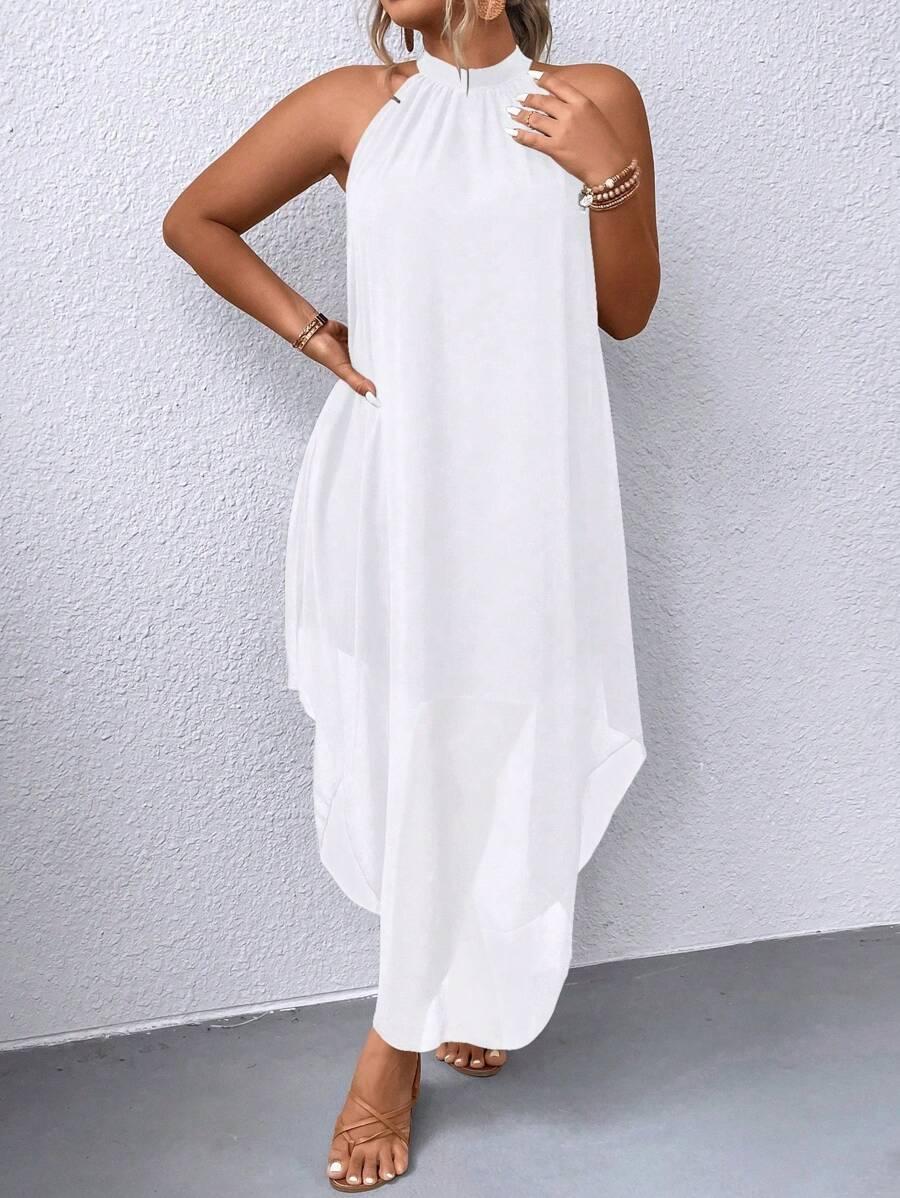 SHEIN BIAŁA SUKIENKA BEZ RĘKAWÓW S06__48