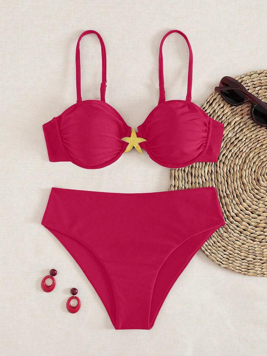 SHEIN DWUCZĘŚCIOWY STRÓJ KĄPIELOWY S09__L